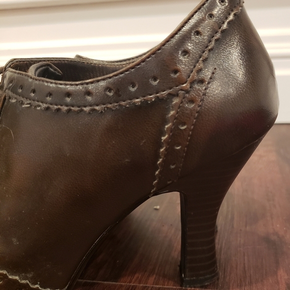BONGO 90s Brown Heeled Oxfords Size 8 - Picture 4 of 6